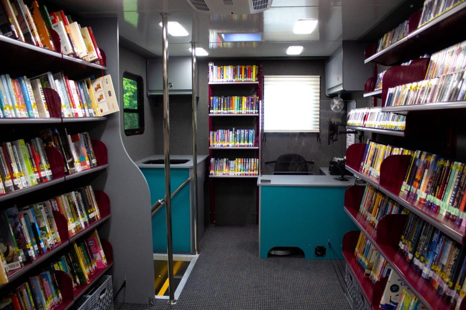 Bookmobile Interior Back View Bookmobile Interior Back View
